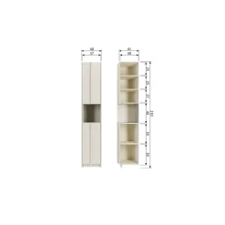 WOOOD Wandkasten|Industriele Kasten|Basu Smalle kast grenen dust 40 cm