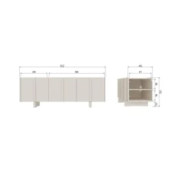 WOOOD Industriele Kasten|Tv Meubels|Basu Tv meubel grenen dust 152 cm