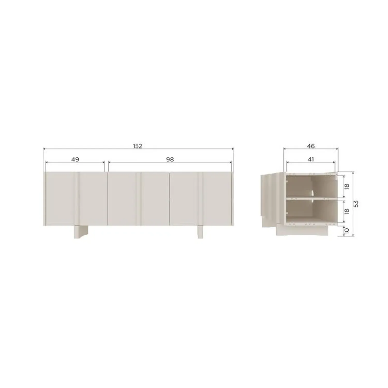 WOOOD Industriele Kasten|Tv Meubels|Basu Tv meubel grenen dust 152 cm