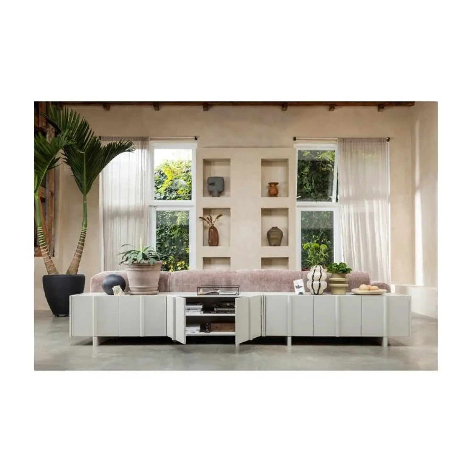 WOOOD Industriele Kasten|Tv Meubels|Basu Tv meubel grenen dust 200 cm