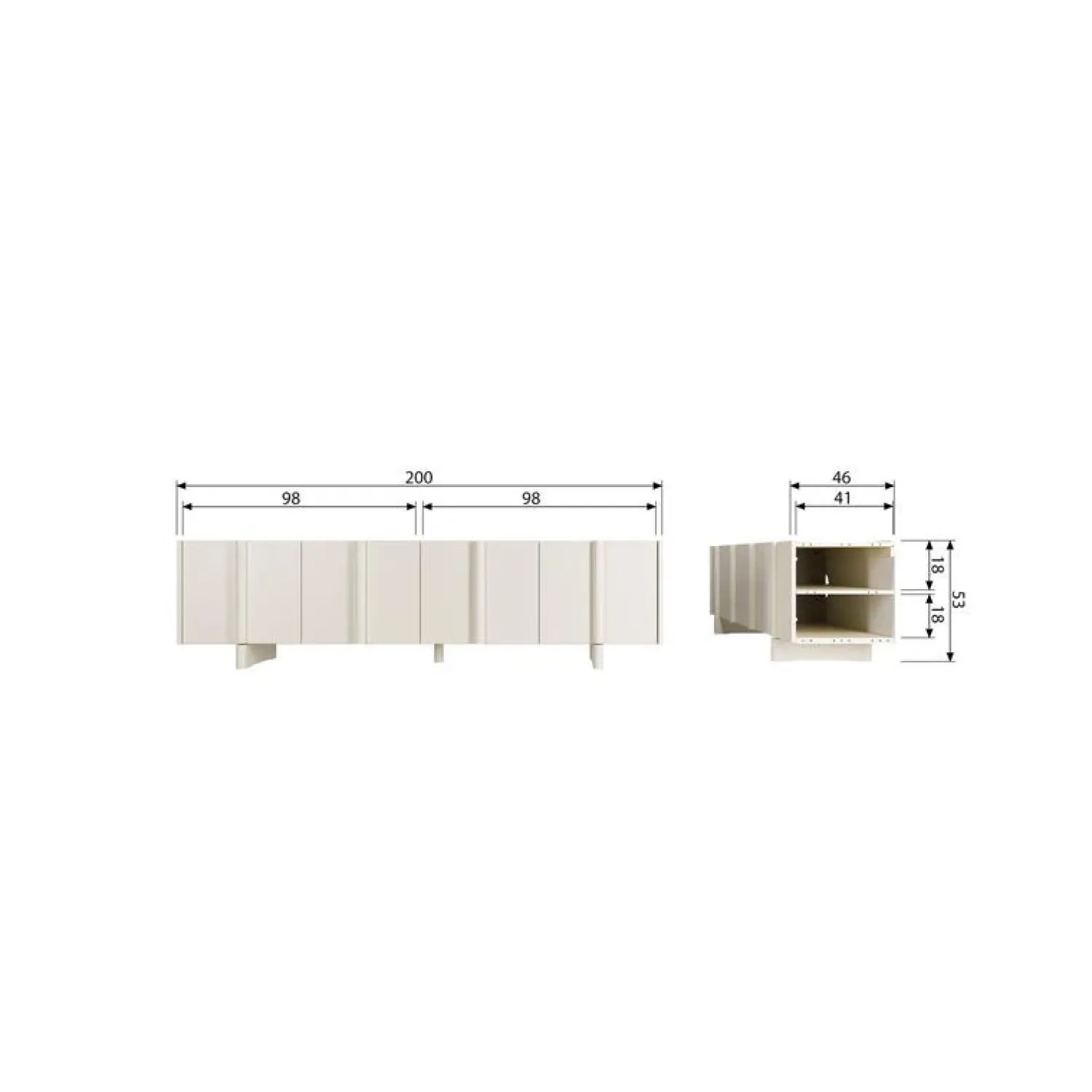 WOOOD Industriele Kasten|Tv Meubels|Basu Tv meubel grenen dust 200 cm