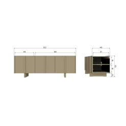 WOOOD Industriele Kasten|Tv Meubels|Basu Tv meubel grenen moss 152 cm