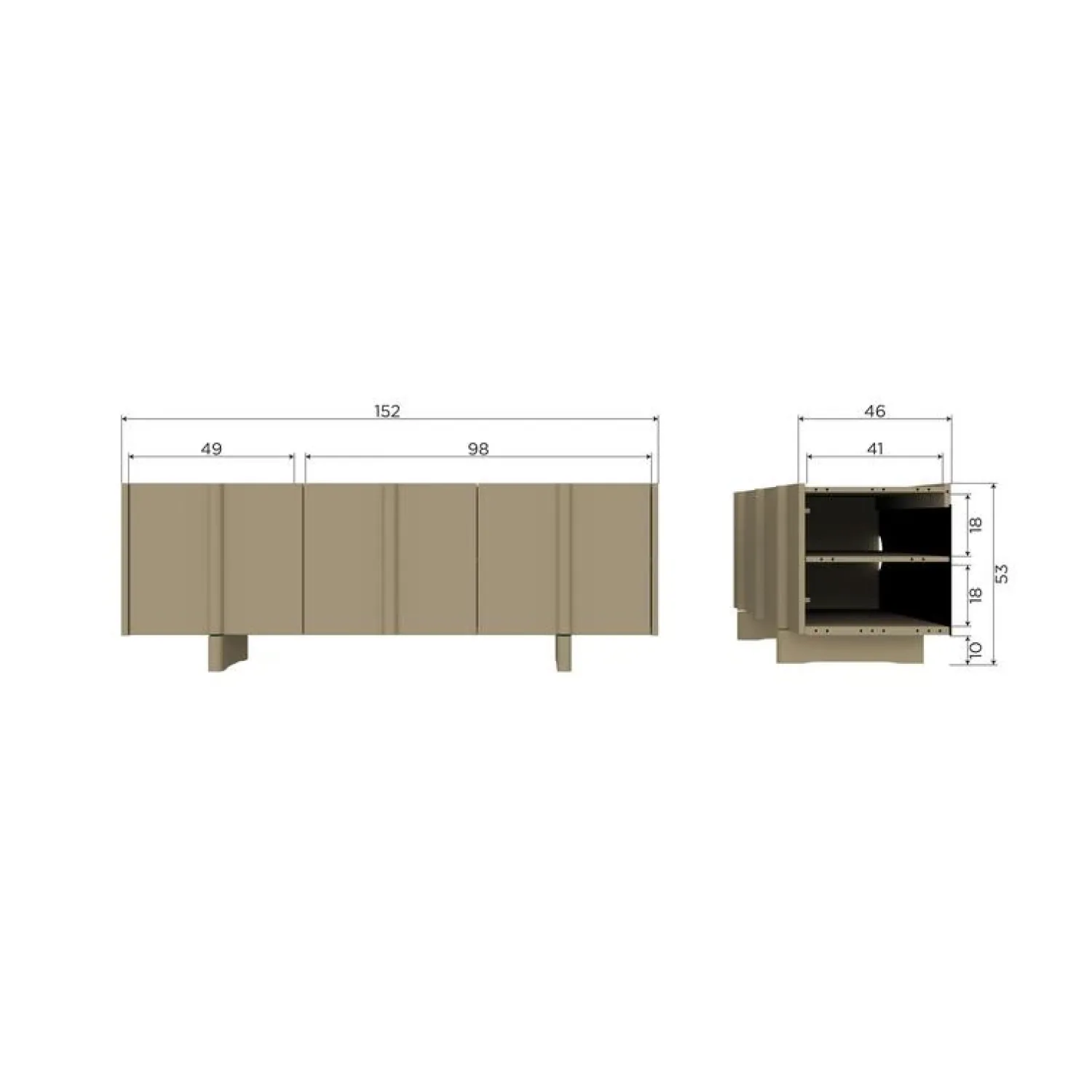WOOOD Industriele Kasten|Tv Meubels|Basu Tv meubel grenen moss 152 cm