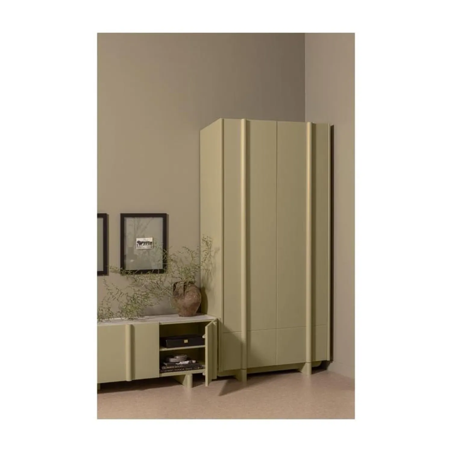WOOOD Industriele Kasten|Tv Meubels|Basu Tv meubel grenen moss 200 cm