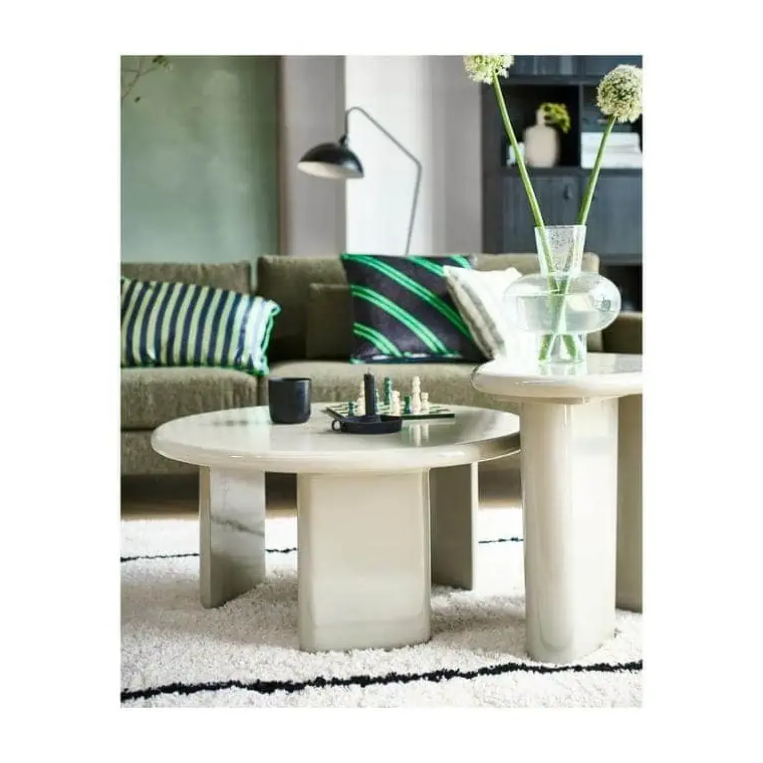 vtwonen Bijzettafels|Beach Bijzettafel mangohout grijs 64cm