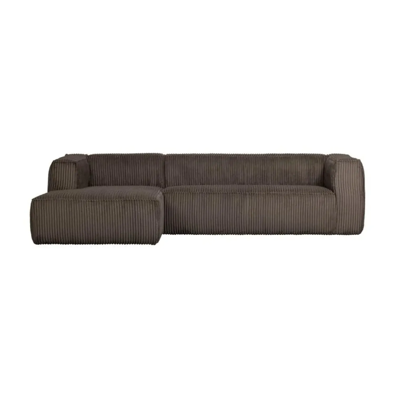 WOOOD Hoekbanken|Bean Hoekbank links ribstof taupe 305cm