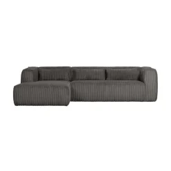 WOOOD Hoekbanken|Bean Hoekbank links ribstof taupe terrazzo 305cm