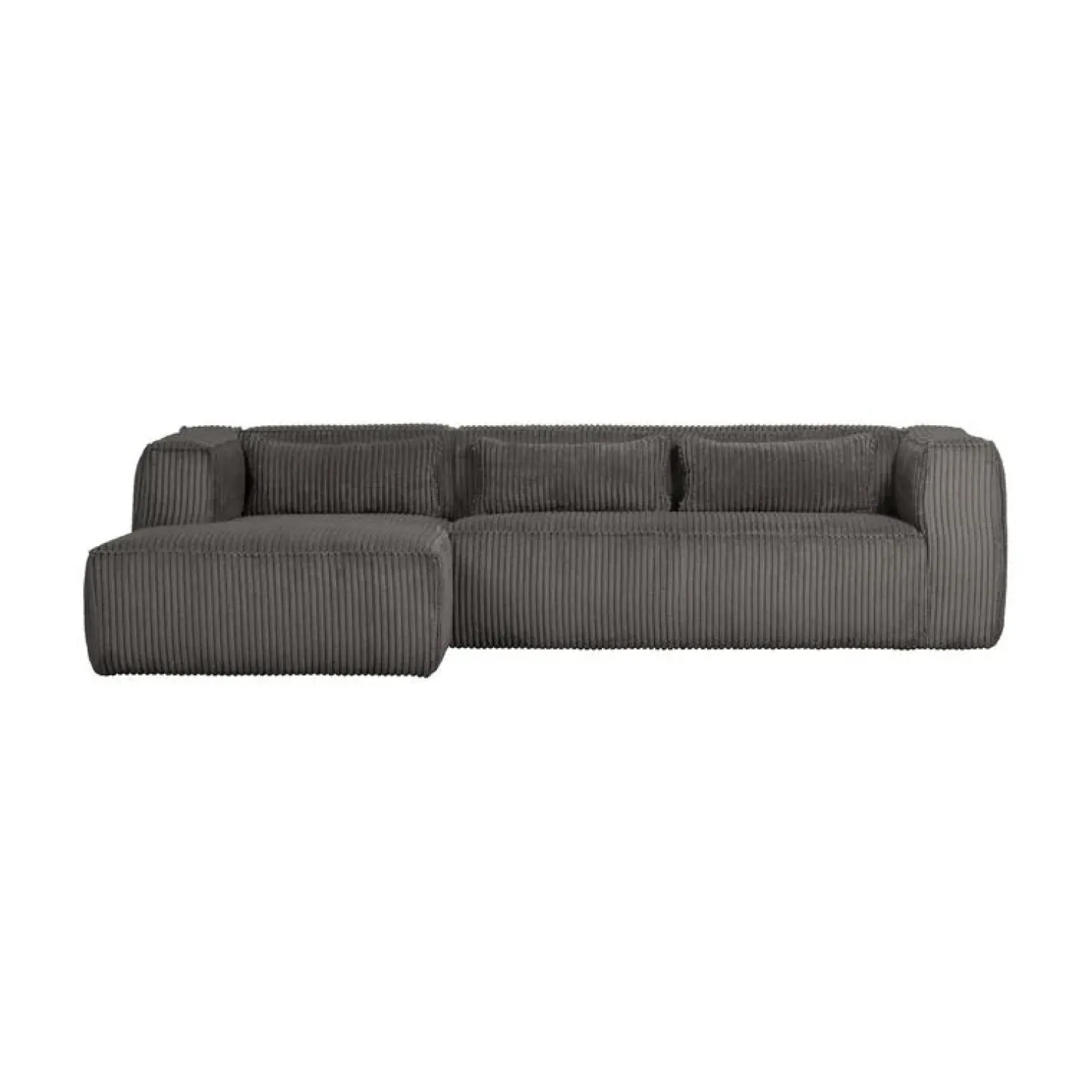 WOOOD Hoekbanken|Bean Hoekbank links ribstof taupe terrazzo 305cm