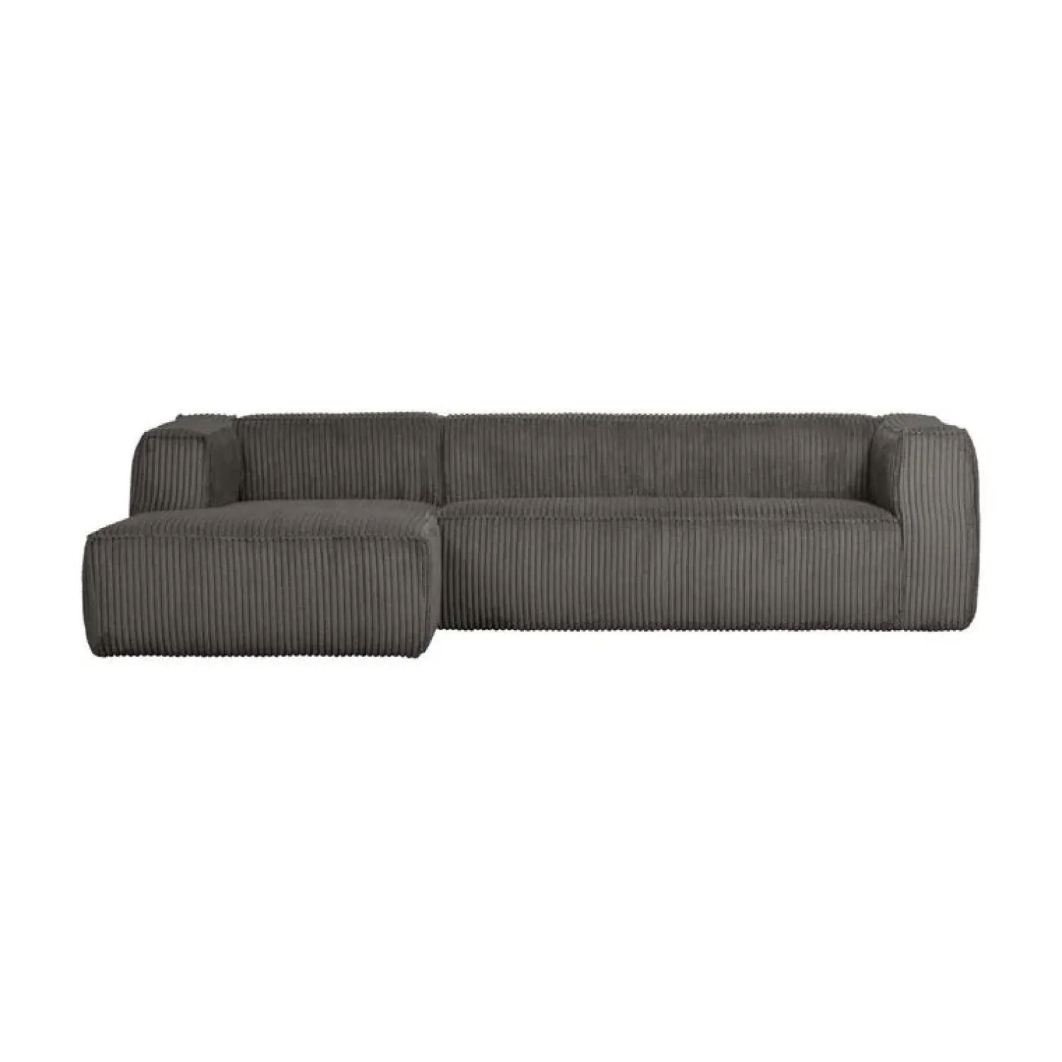WOOOD Hoekbanken|Bean Hoekbank links ribstof taupe terrazzo 305cm