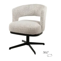 Mysons Eetkamerstoelen|Beau eetkamerfauteuil draaipoot Gebroken wit