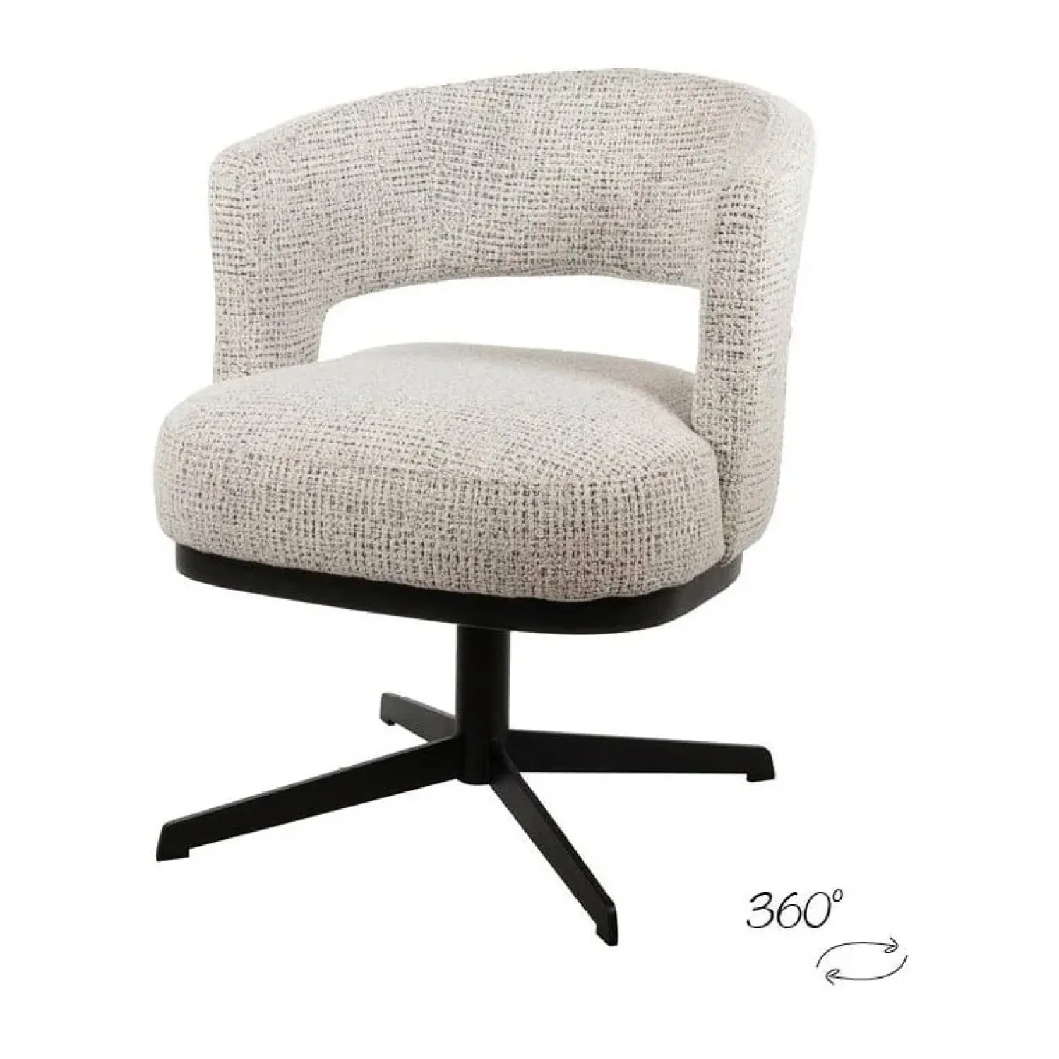 Mysons Eetkamerstoelen|Beau eetkamerfauteuil draaipoot Gebroken wit