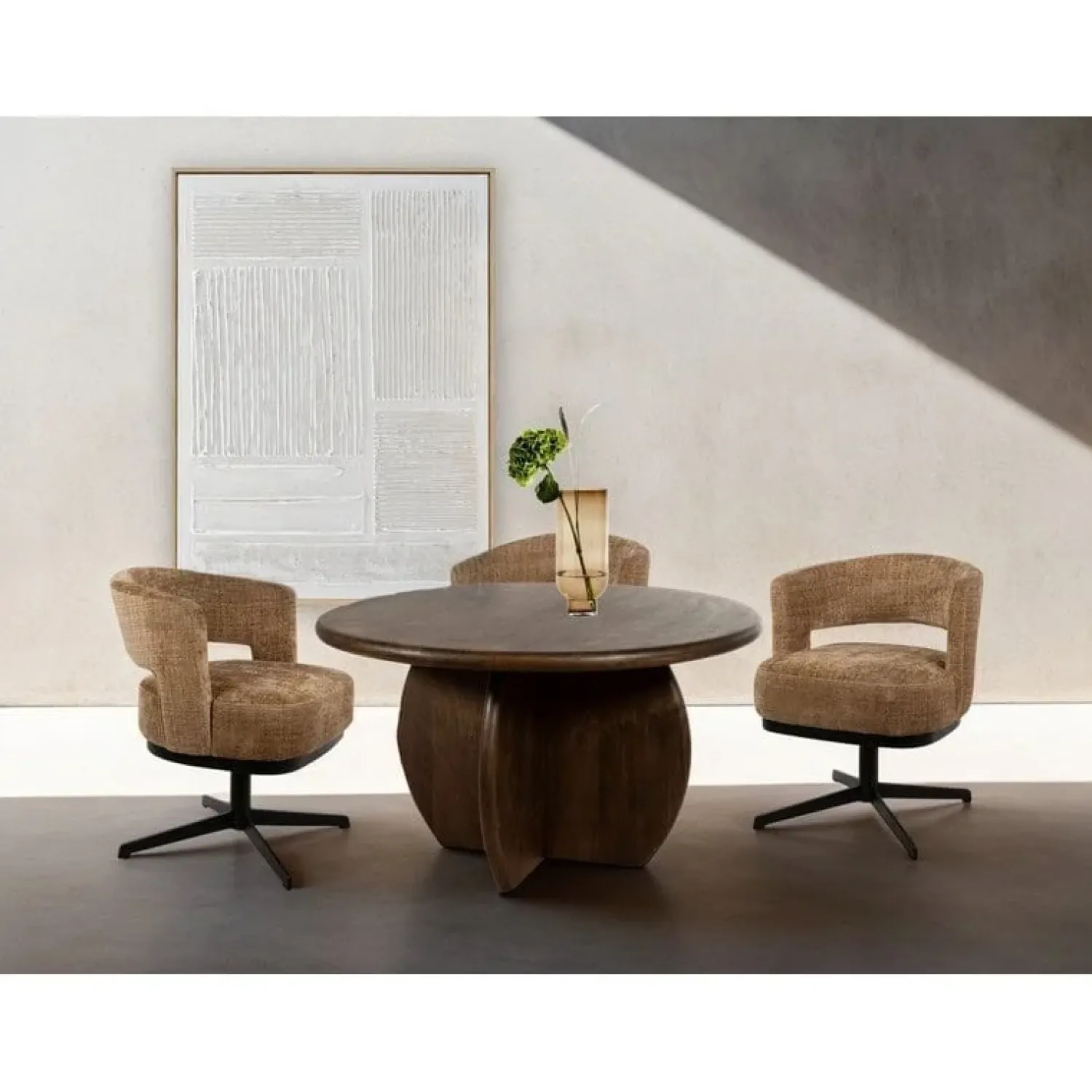 Mysons Eetkamerstoelen|Beau eetkamerfauteuil draaipoot Bruin
