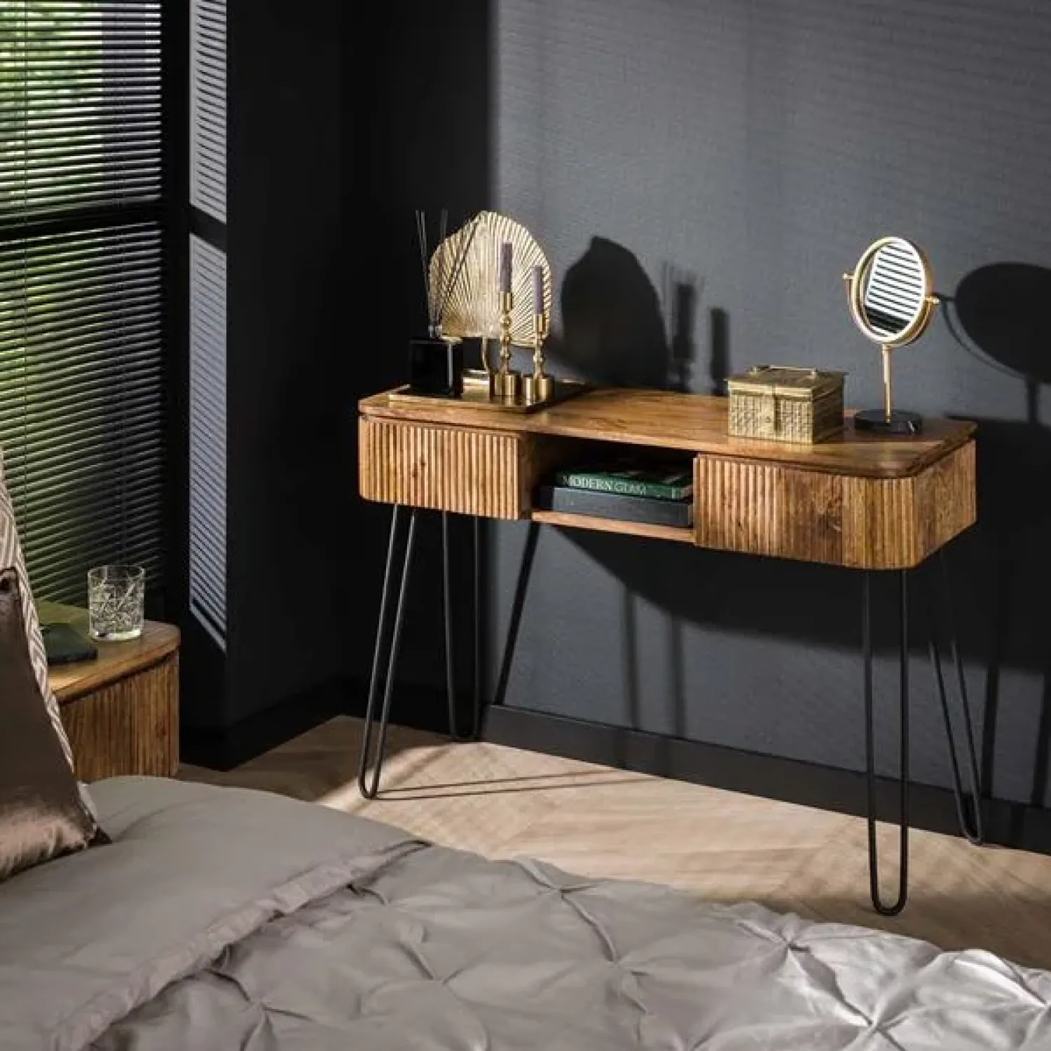 Kalfort Sidetables|Belisa kaptafel 2 lades mangohout 110cm
