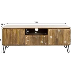 Kalfort Industriele Kasten|Tv Meubels|Belisa TV-meubel mangohout zandkleur 135cm