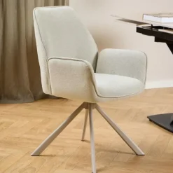 Nordhavn Eetkamerstoelen|Bella Eetkamerstoel beige met beige onderstel