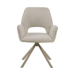 Nordhavn Eetkamerstoelen|Bella Eetkamerstoel beige met beige onderstel