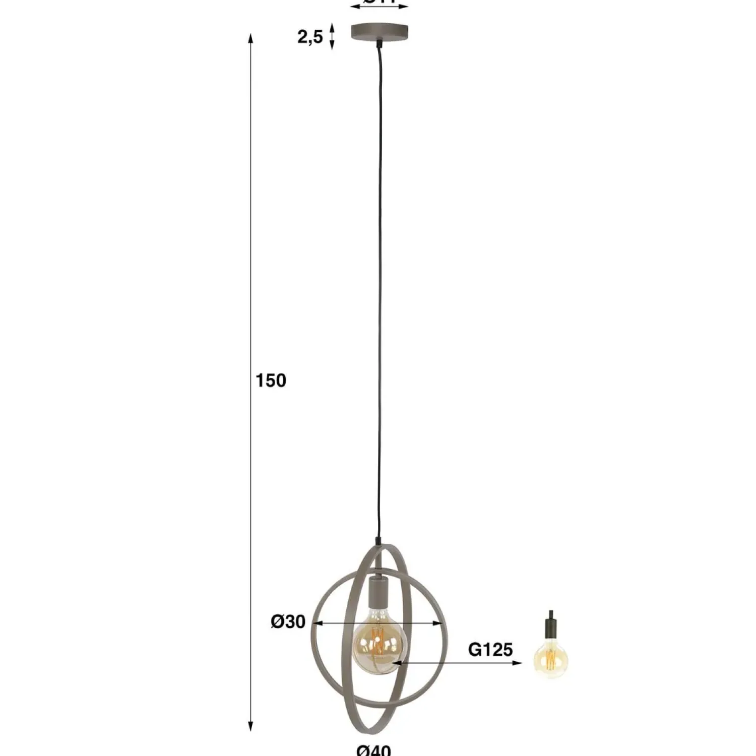 Kalfort Hanglampen|Bellamy 1-lichts Hanglamp Beige