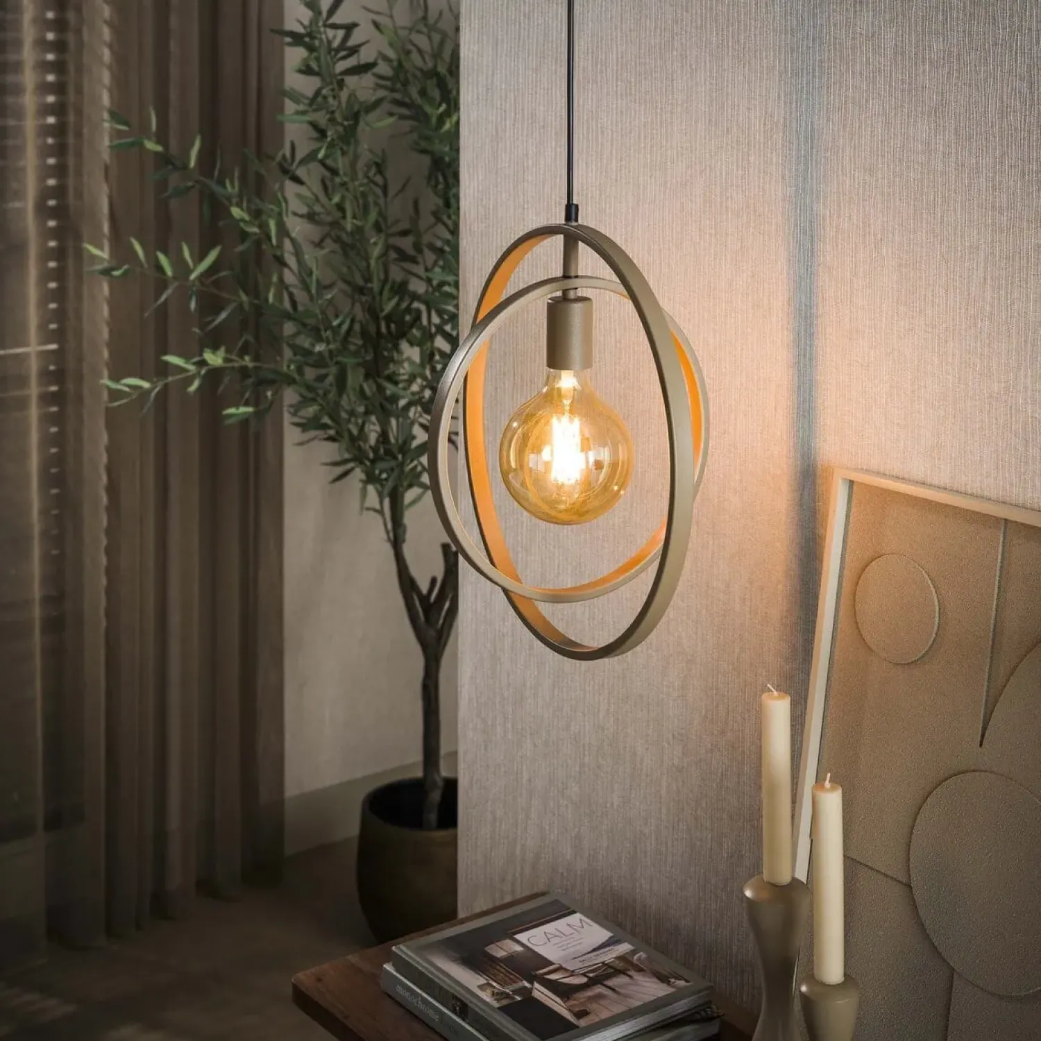Kalfort Hanglampen|Bellamy 1-lichts Hanglamp Beige