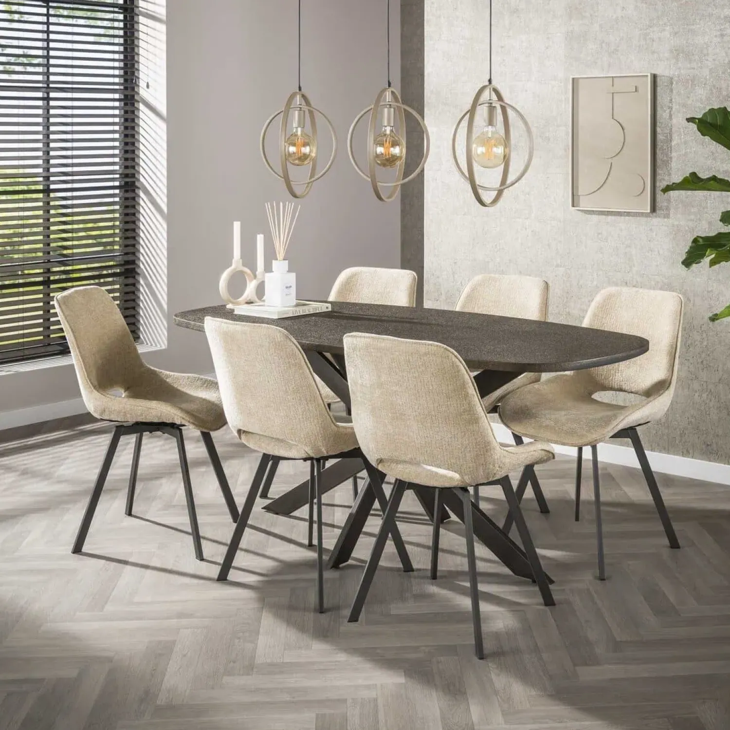 Kalfort Hanglampen|Bellamy 3-lichts Hanglamp Beige