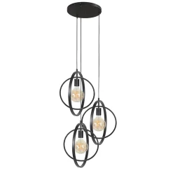 Kalfort Hanglampen|Bellamy 3-lichts hanglamp industrieel getrapt