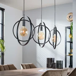Kalfort Hanglampen|Bellamy 3-lichts hanglamp industrieel