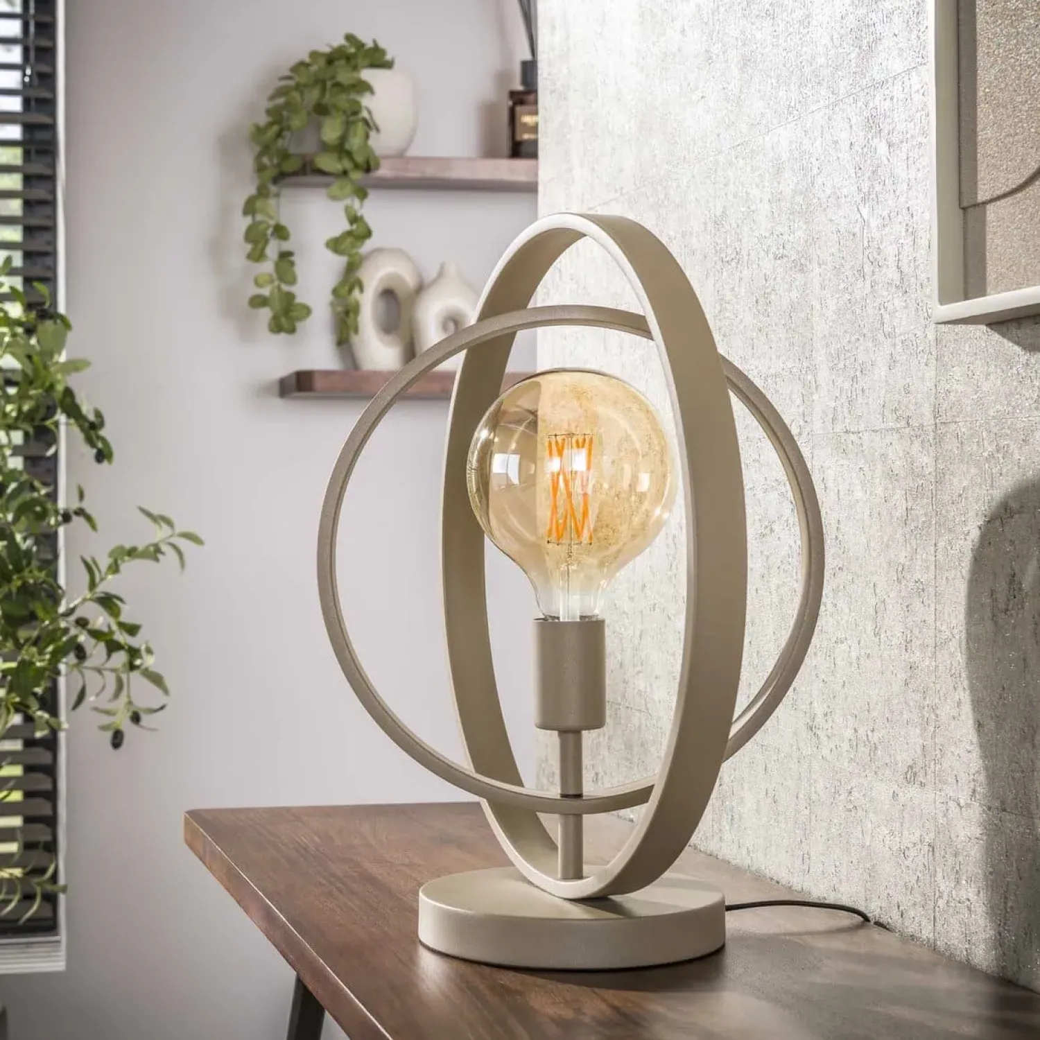 Kalfort Tafellampen|Bellamy 1-lichts Tafellamp Beige
