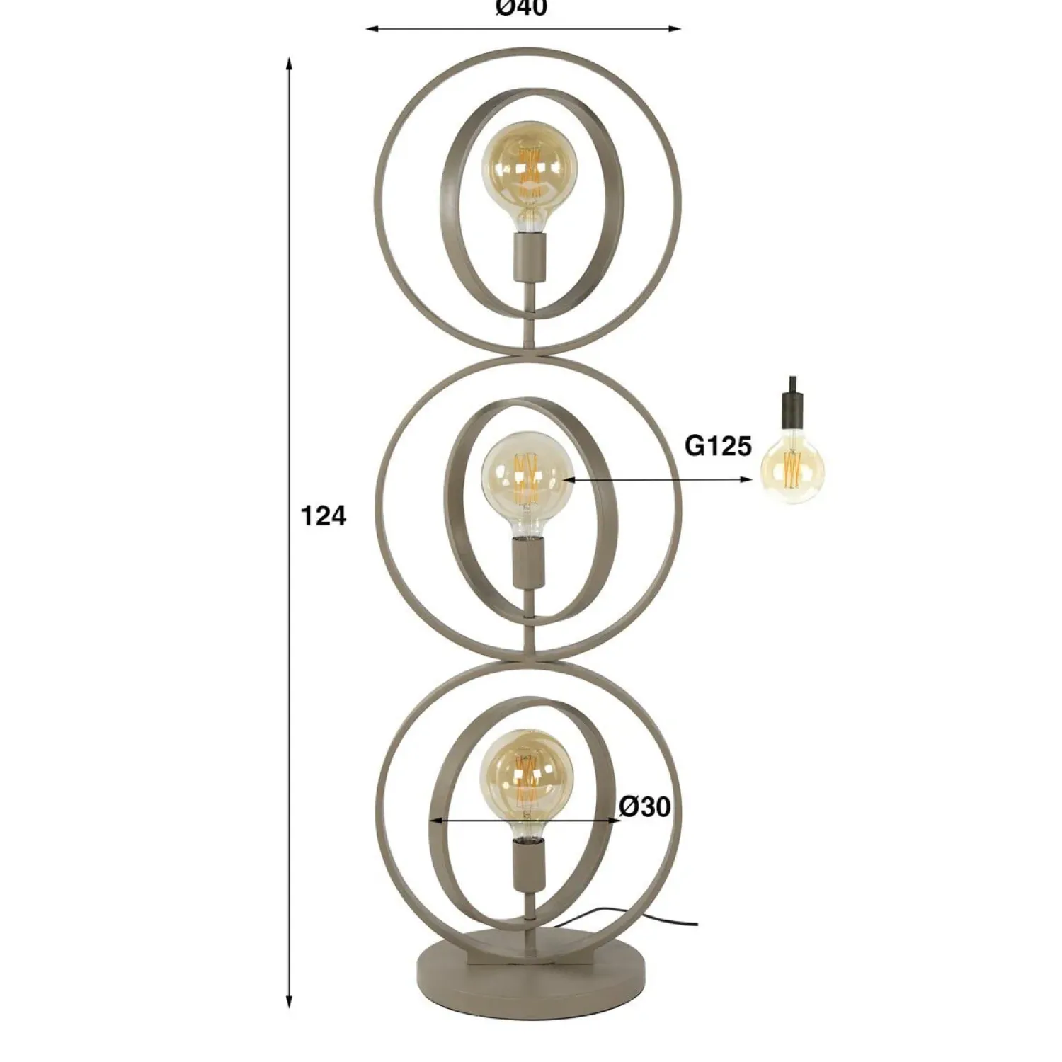 Kalfort Vloerlampen|Bellamy 3-lichts Vloerlamp Beige