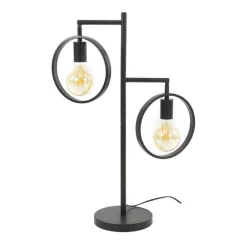 Kalfort Bureaulampen|Tafellampen|Bellivia Tafellamp 2-lichts Charcoal Zwart
