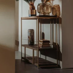 Tower living Wandkasten|Boekenkasten|Belvedere boekenkast laag met 3 planken manghout 120cm