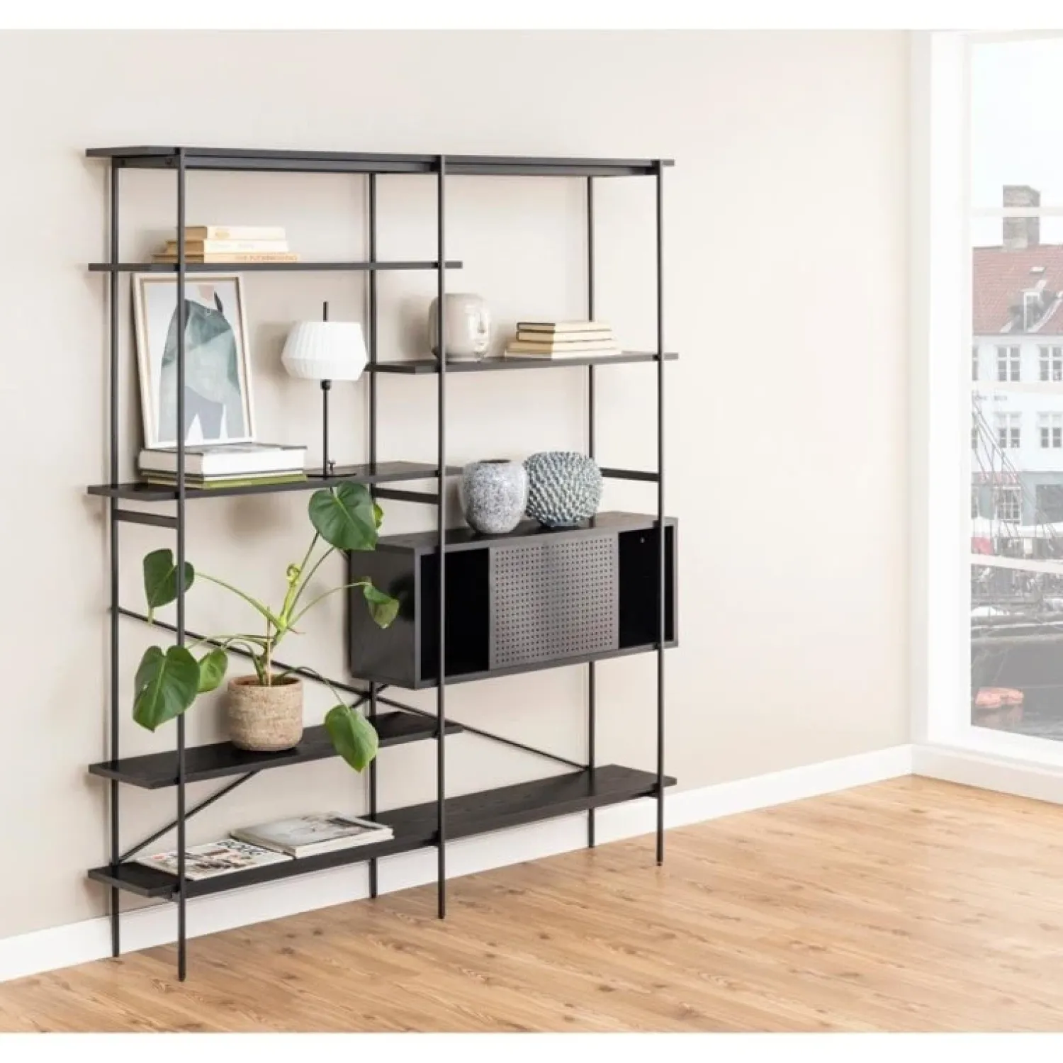 Nordhavn Boekenkasten|Industriele Kasten|Belvero Boekenkast XL Zwart 172cm