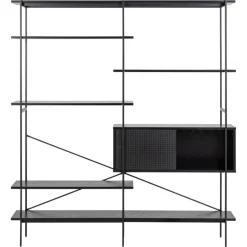 Nordhavn Boekenkasten|Industriele Kasten|Belvero Boekenkast XL Zwart 172cm