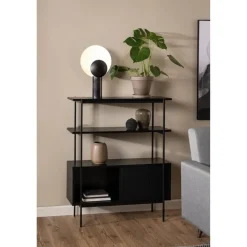 Nordhavn Boekenkasten|Industriele Kasten|Belvero Boekenkast Zwart 94cm