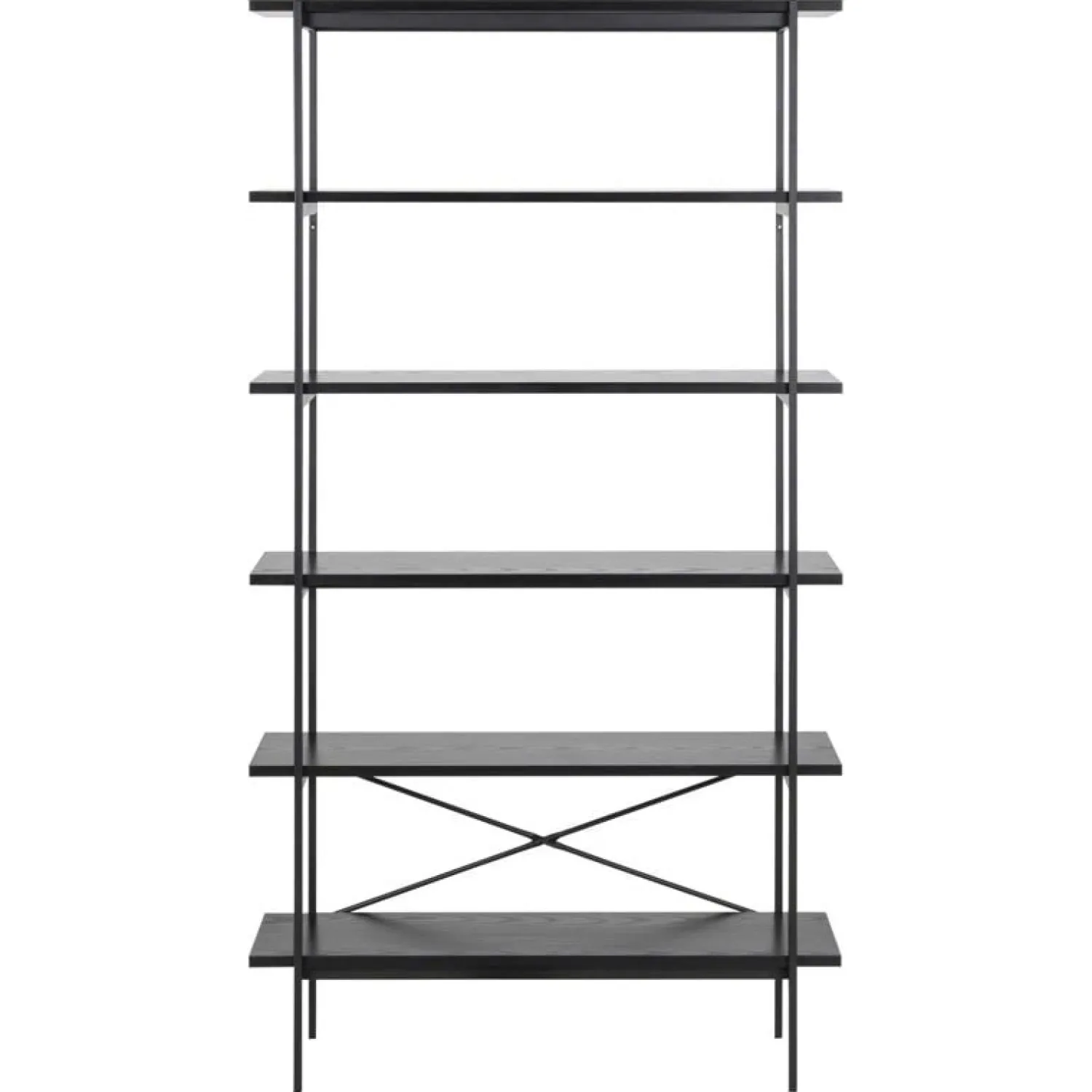 Nordhavn Boekenkasten|Industriele Kasten|Belvero open Boekenkast Zwart 94cm