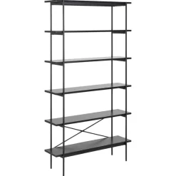 Nordhavn Boekenkasten|Industriele Kasten|Belvero open Boekenkast Zwart 94cm