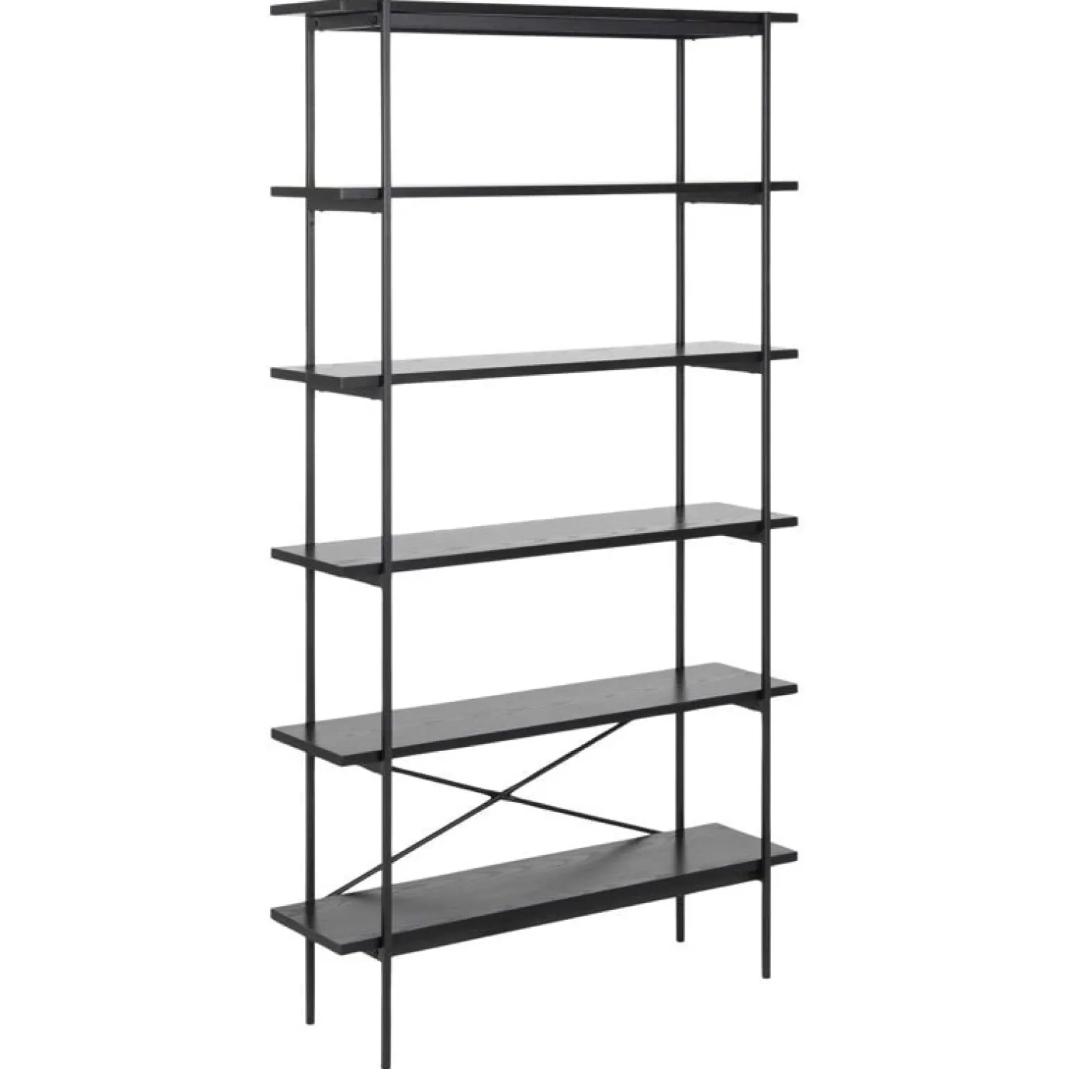 Nordhavn Boekenkasten|Industriele Kasten|Belvero open Boekenkast Zwart 94cm