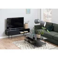 Nordhavn Industriele Kasten|Tv Meubels|Belvero Tv meubel Zwart 140cm