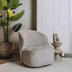 Tower living Fauteuils|Belvi Fauteuil Beige draaibaar