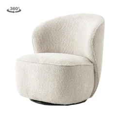 Tower living Fauteuils|Belvi Fauteuil Crème draaibaar