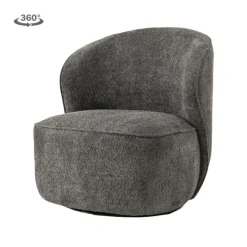 Tower living Fauteuils|Belvi Fauteuil Donkergrijs draaibaar