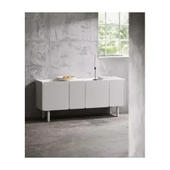 LykkeHome Dressoirs|Industriele Kasten|Benny Dressoir Wit 160cm