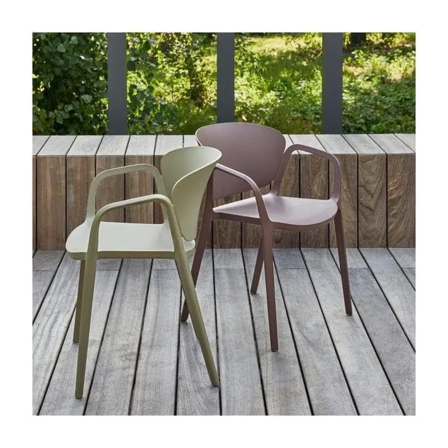 WOOOD Tuinstoelen|Bent Tuinstoel kunststof groen