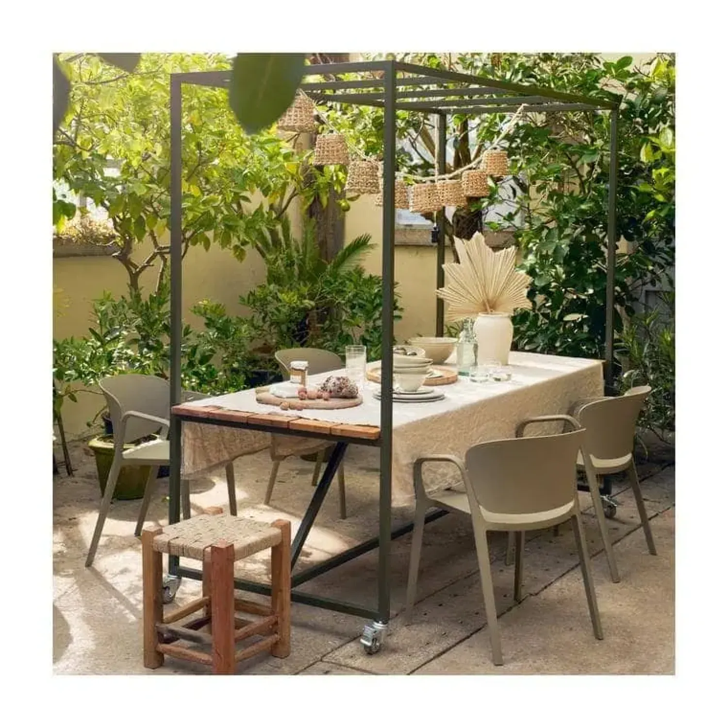WOOOD Tuinstoelen|Bent Tuinstoel kunststof groen
