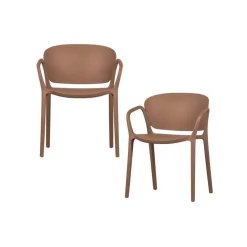 WOOOD Tuinstoelen|Bent Tuinstoel kunststof zalmroze