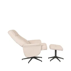 Label51 Fauteuils|Bergen Fauteuil Naturel Boucle incl. Hocker