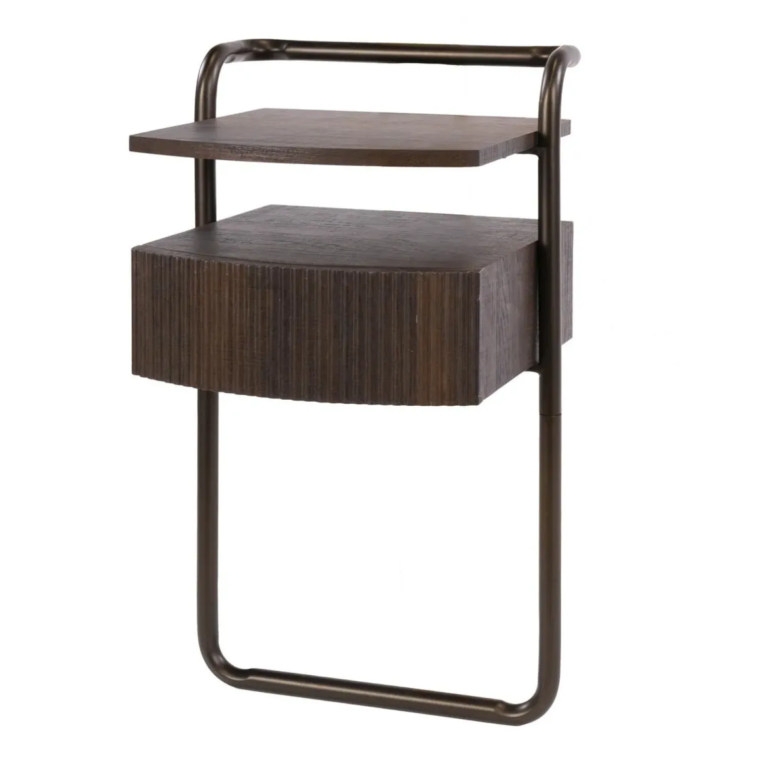 Kalfort Nachtkastjes|Industriele Kasten|Bianca Nachtkastje 1 lade Donkerbruin 39cm
