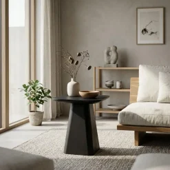 Eleonora Bijzettafels|Bijzettafel Aron vierkant 40×40 zwart