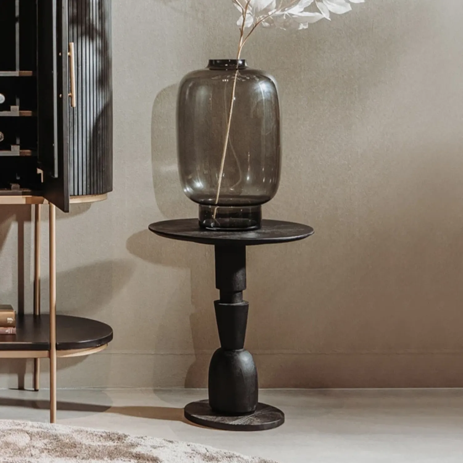Tower living Bijzettafels|Bijzettafel Gambino rond Zwart Medium