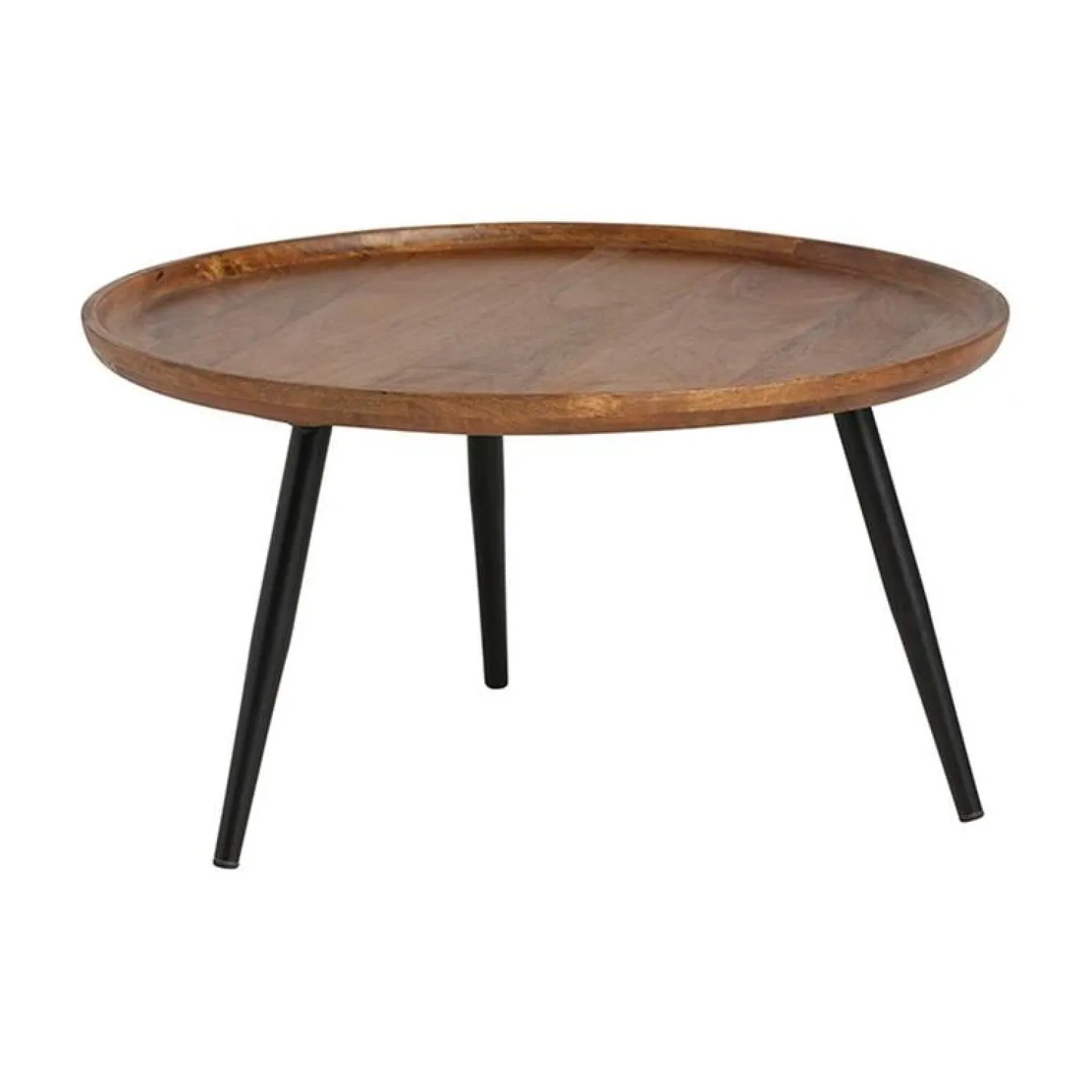 Mysons Bijzettafels|Bijzettafel Jacobs Bruin rond Mangohout 75cm