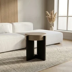 Eleonora Bijzettafels|Bijzettafel Juliet beige 40cm
