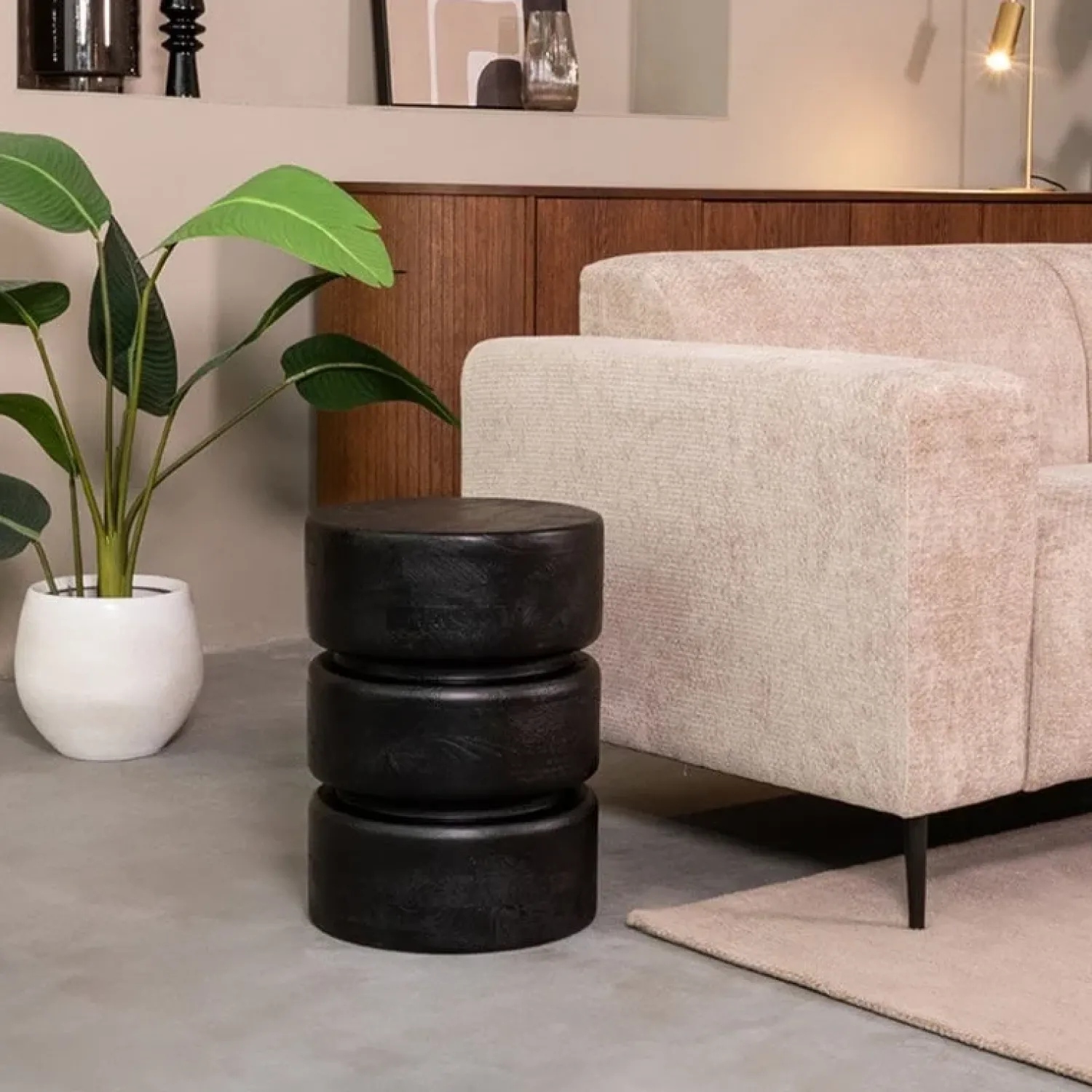 Label51 Bijzettafels|Bijzettafel Milly Zwart Mangohout 35cm
